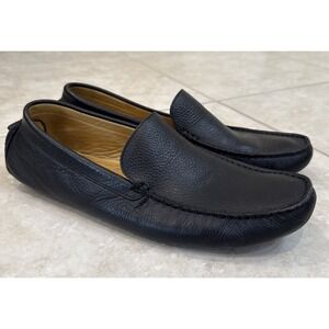 Stephan Bossi Black Leather Driving Moc Loafer Shoes Handmade Brazil size 10.5 M